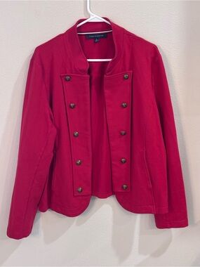 Tommy Hilfiger Women's Red Military Band Style Blazer, XL